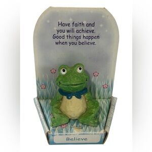 *FREE WITH PURCHASE* RUSS FROG ORNAMENT BELIEVE QUOTE FRIENDSHIP GIFT MINIATURE
